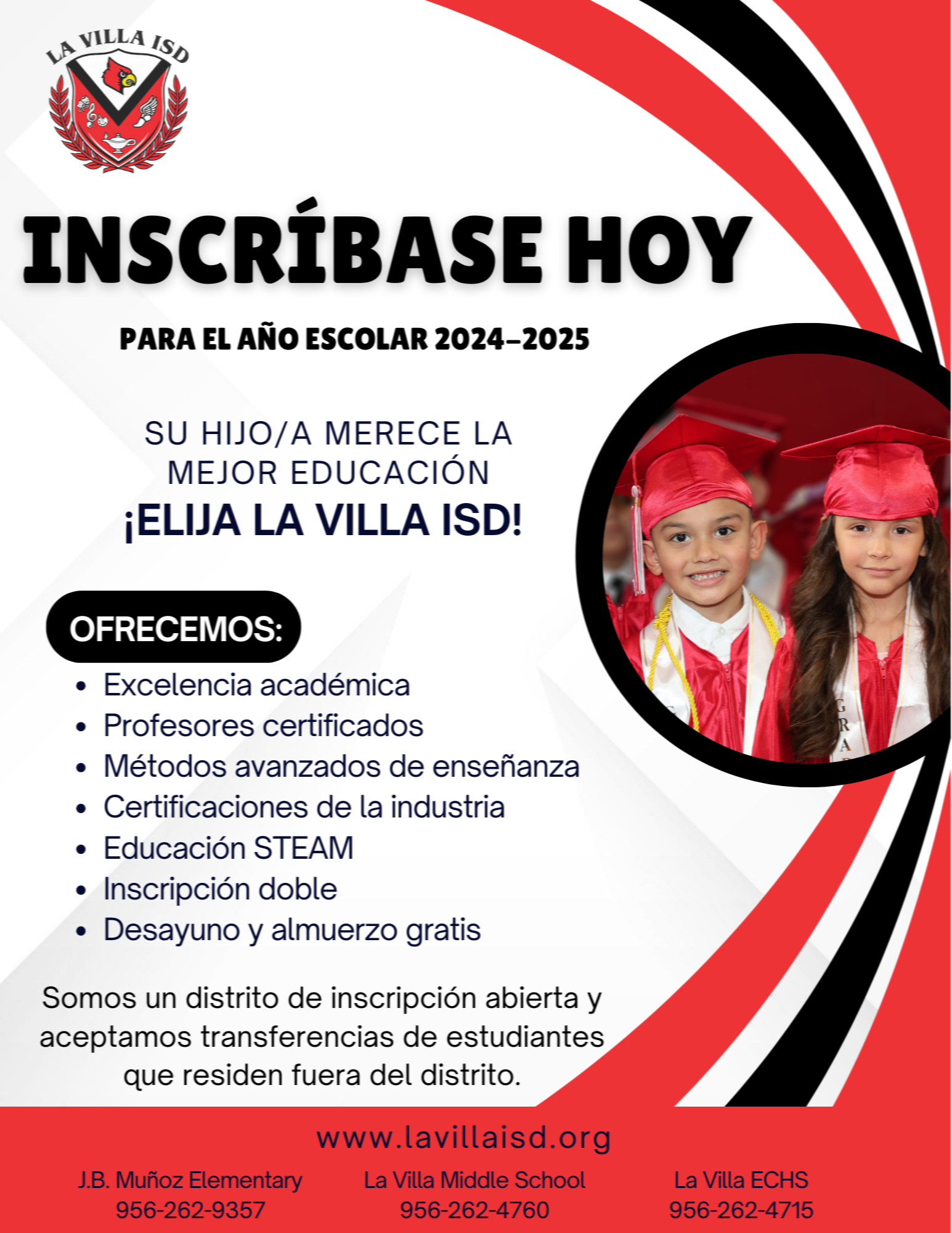 Inscribes hoy para el año escolar 2024-2025.