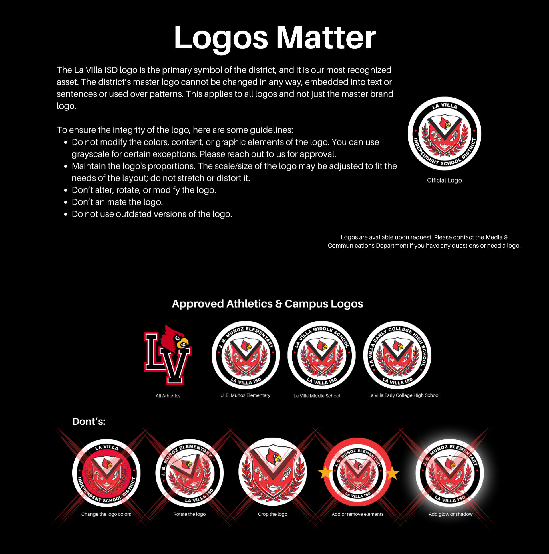 la villa isd logo matters