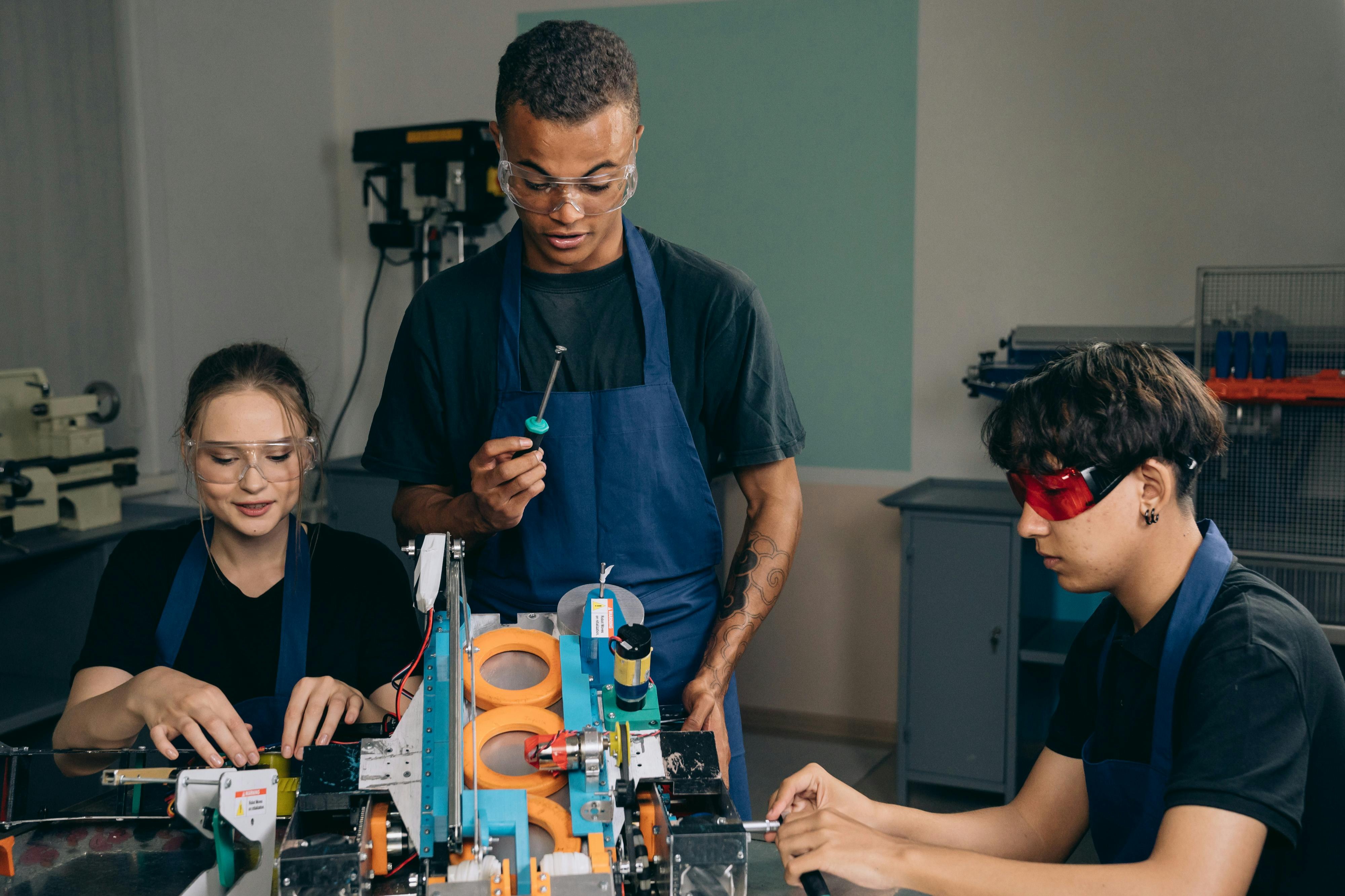 Students working on a science project