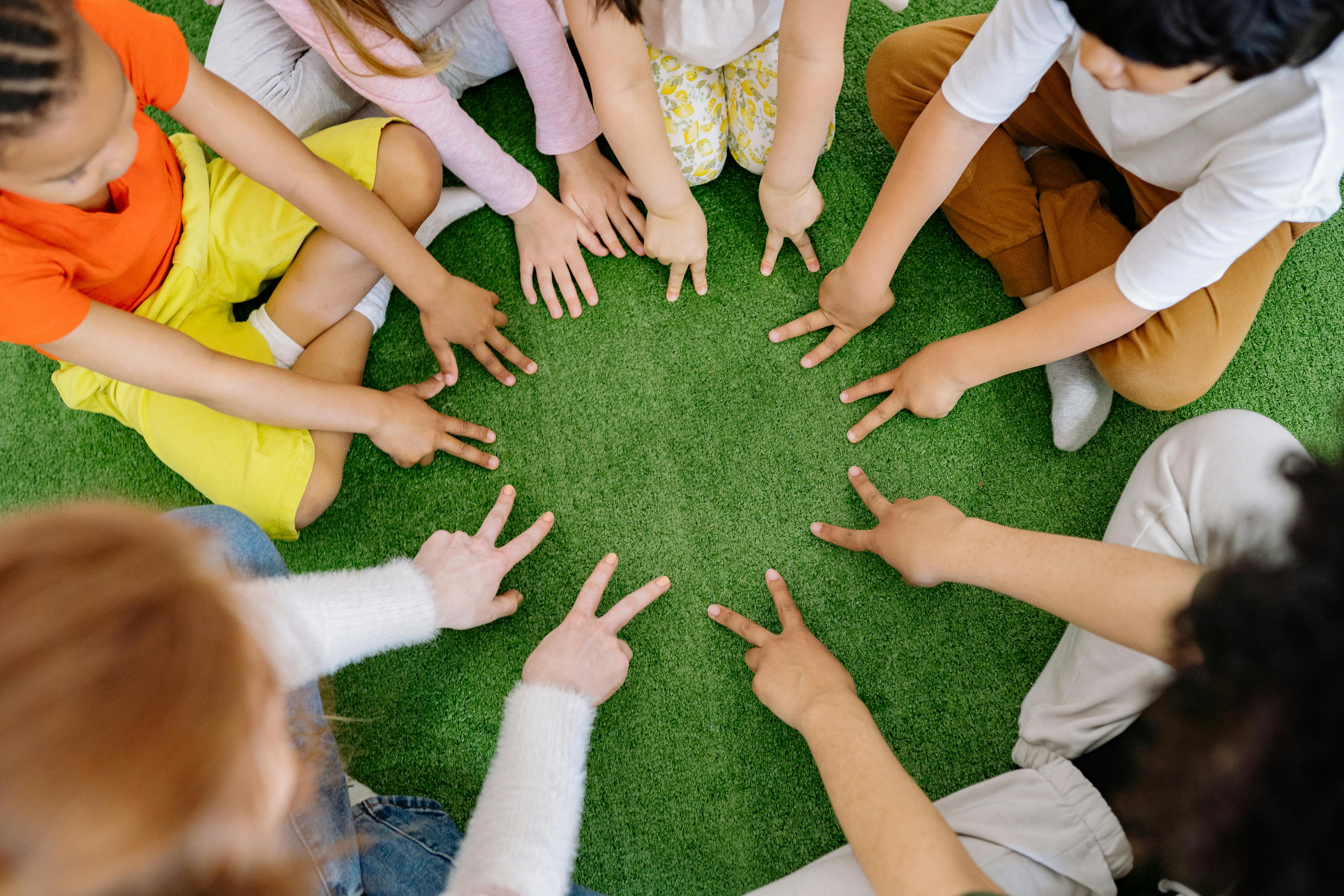 Students Playing  a game in a circle