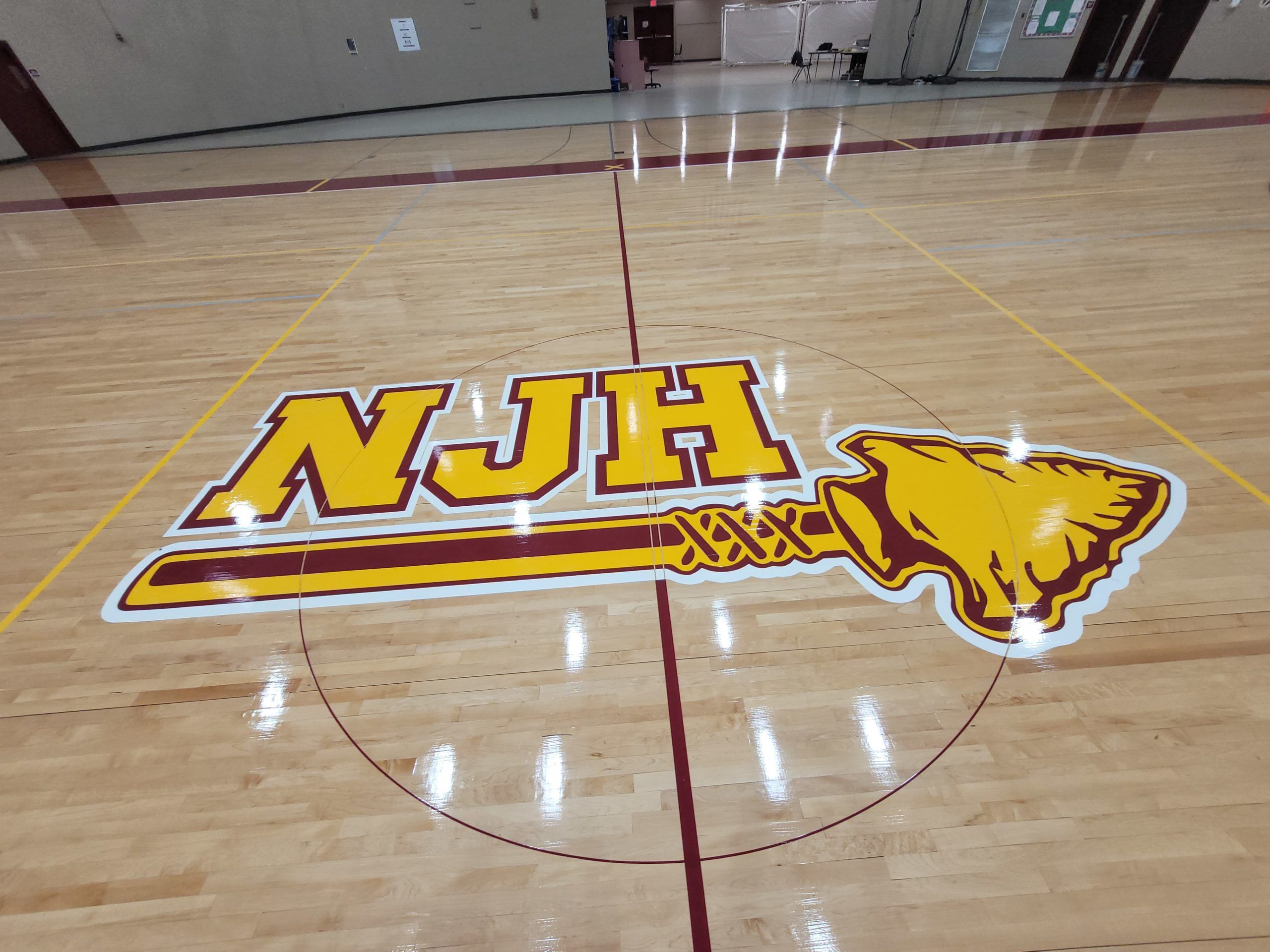 NJH Gym Logo on Floor