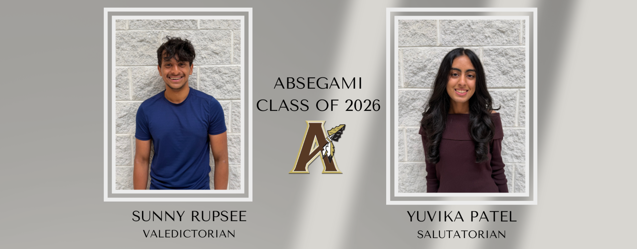 Two individuals with light gray backgrounds. Man in blue shirt, woman in maroon shirt. Names Sunny Rupsee and Yuvika Patel.