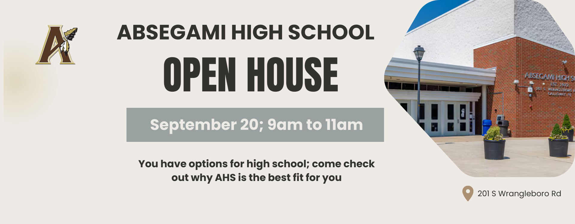 AHS open is sept 20 from 9-11 am