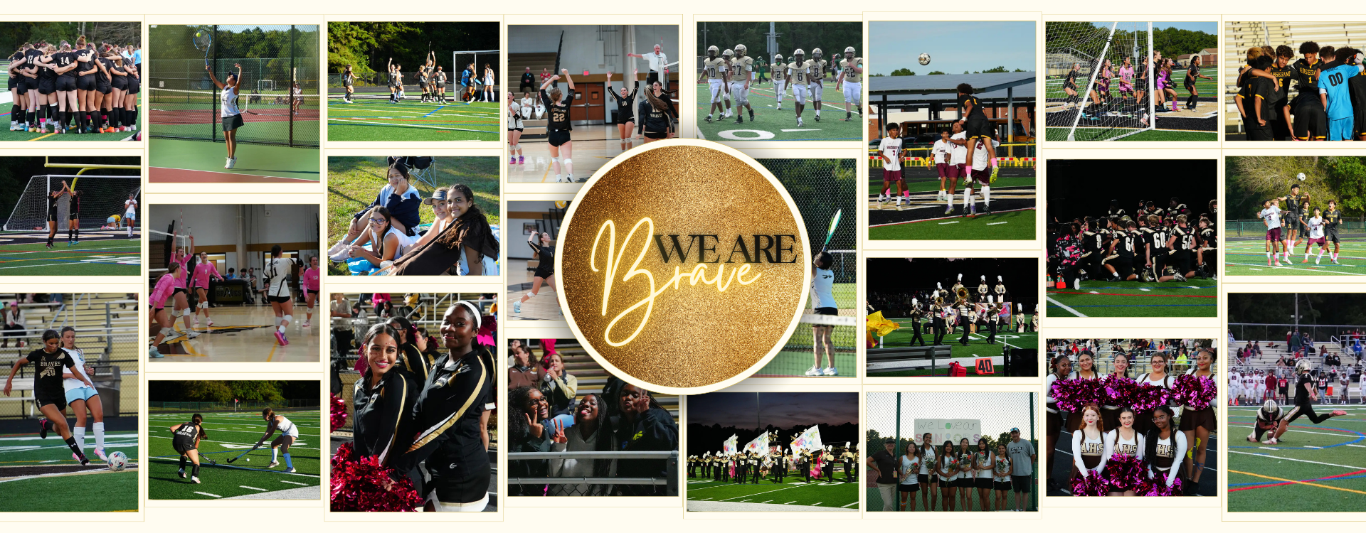 collage of fall sport athletes