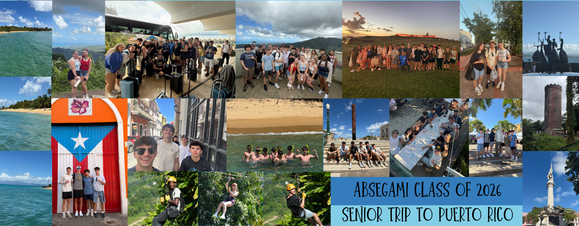 collage of photos where students attended a trip to puerto rico
