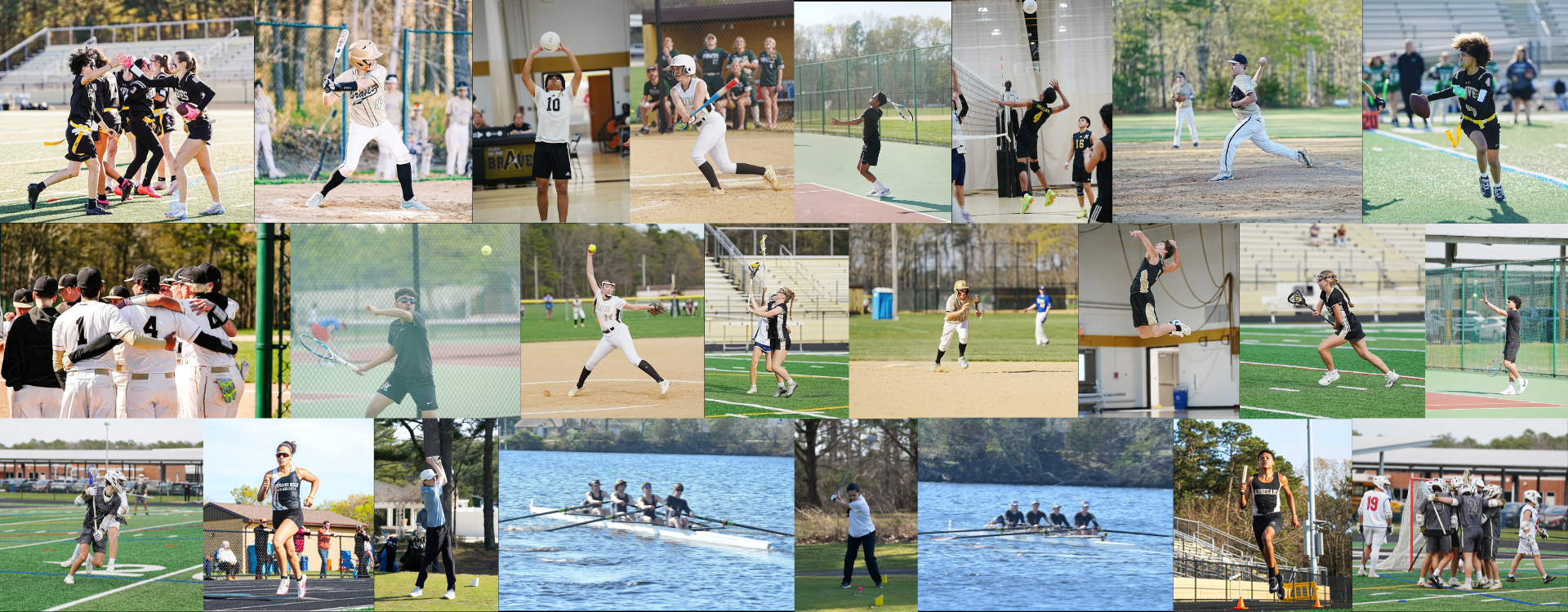 collage of spring sports
