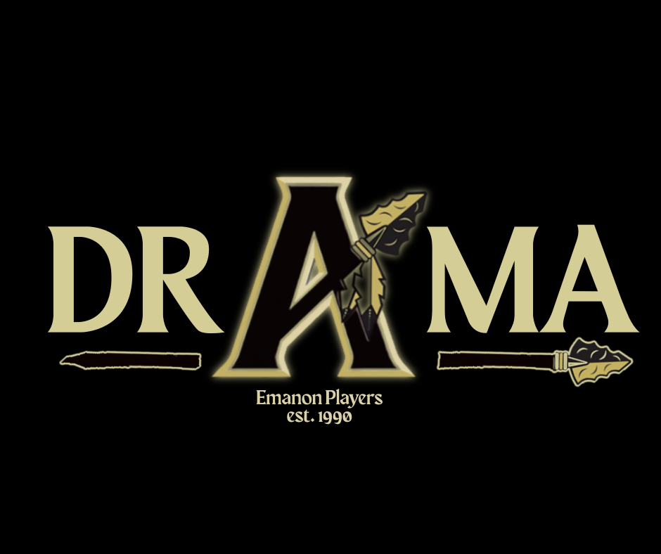 A logo featuring the word "Drama" with a stylized letter "A" in the center. Gold accents are present.