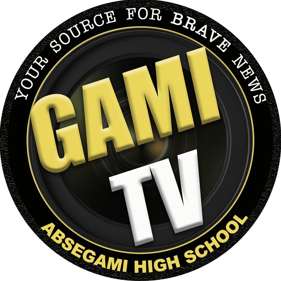 Black circle logo with "Gami TV" in yellow and white text, with "Absegemi High School" in white text at the bottom.