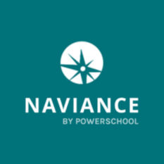 Green background with a white compass logo and white text "NAVIANCE BY POWERSCHOOL"