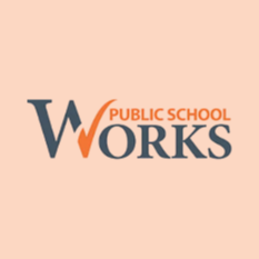 Light beige background with logo reading "Works" in blue and "Public School" in orange.