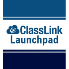Blue and white ClassLink Launchpad logo with cloud icon and text on a white background.