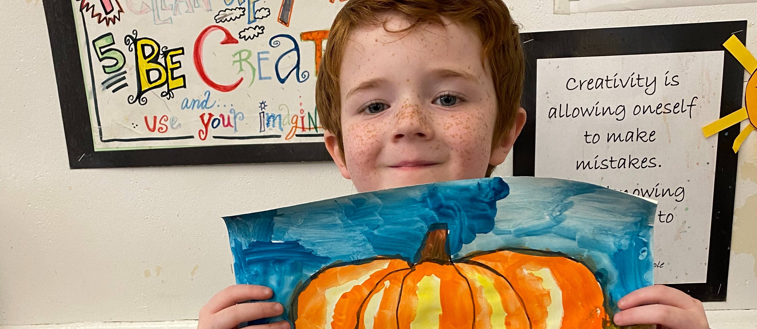 student pumpkin artwork