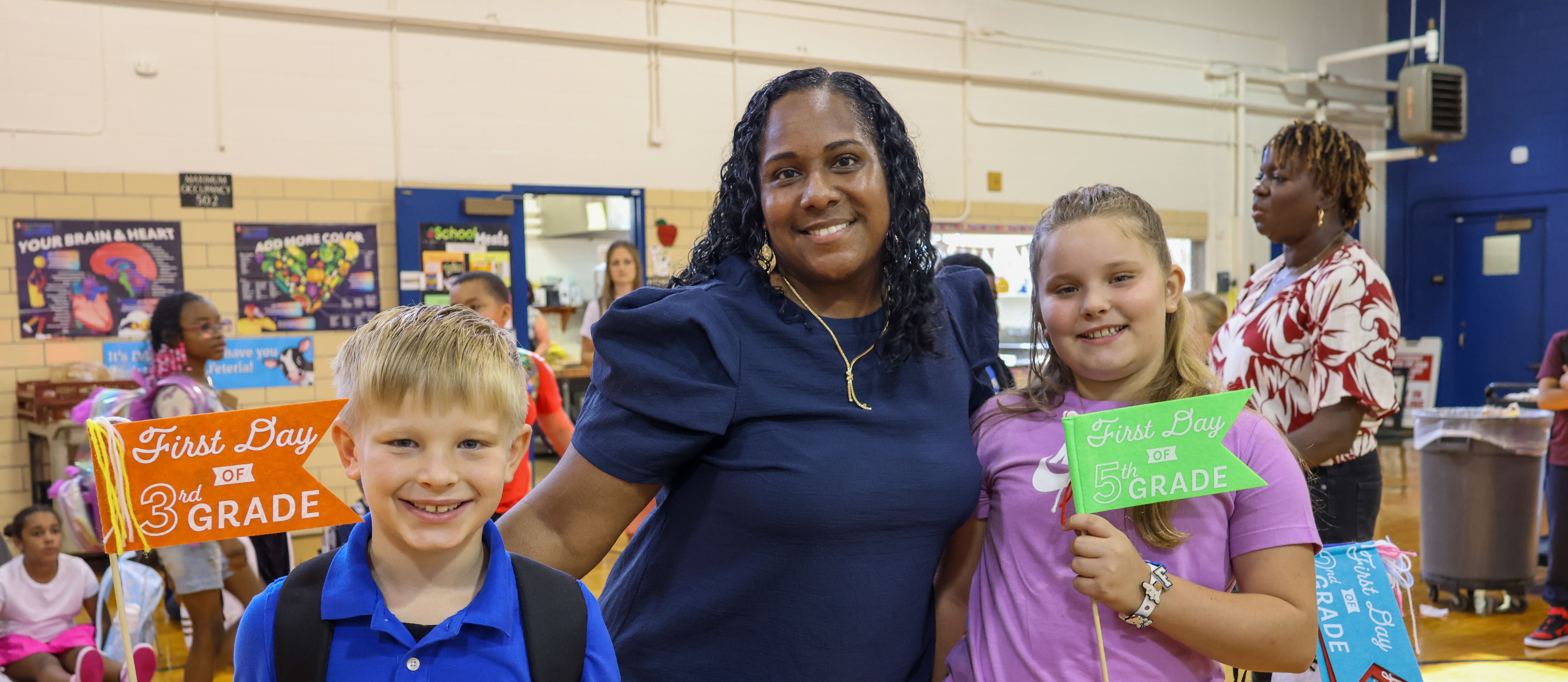 principal lott with students 