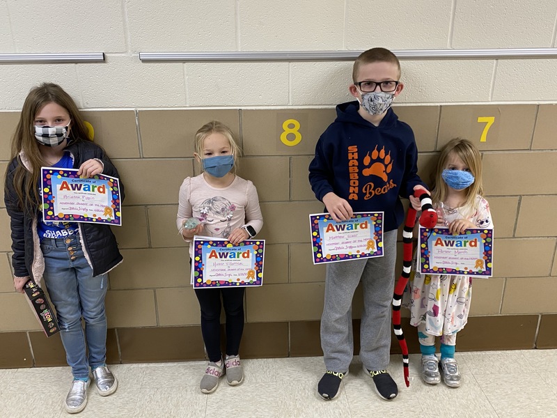 STUDENTS OF THE MONTH Shabbona Elementary