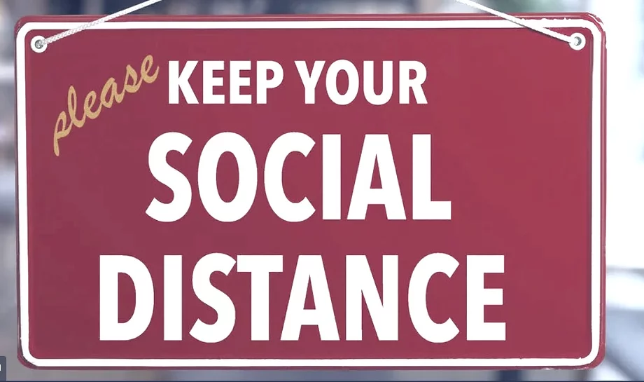 Sign keep your social distance