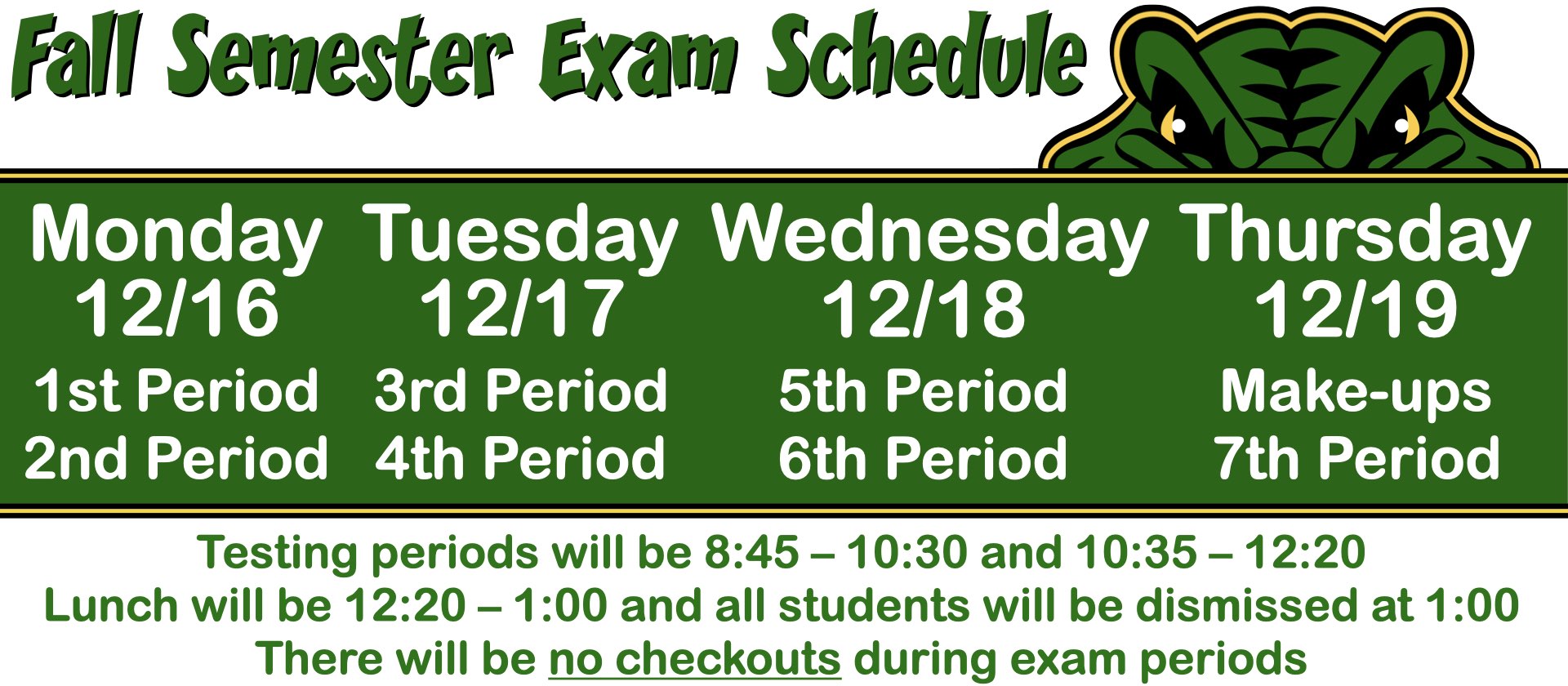 Semester Exam Schedule