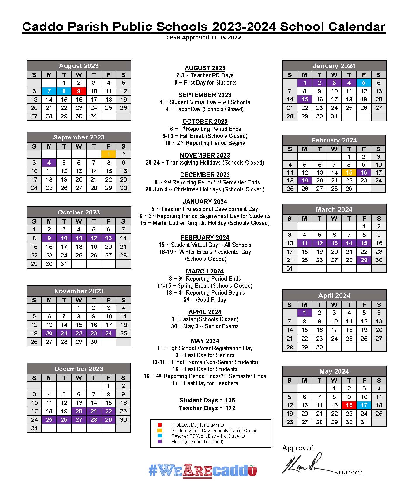 CPSB Approved Calendar 2023-24 | Riverside Elementary