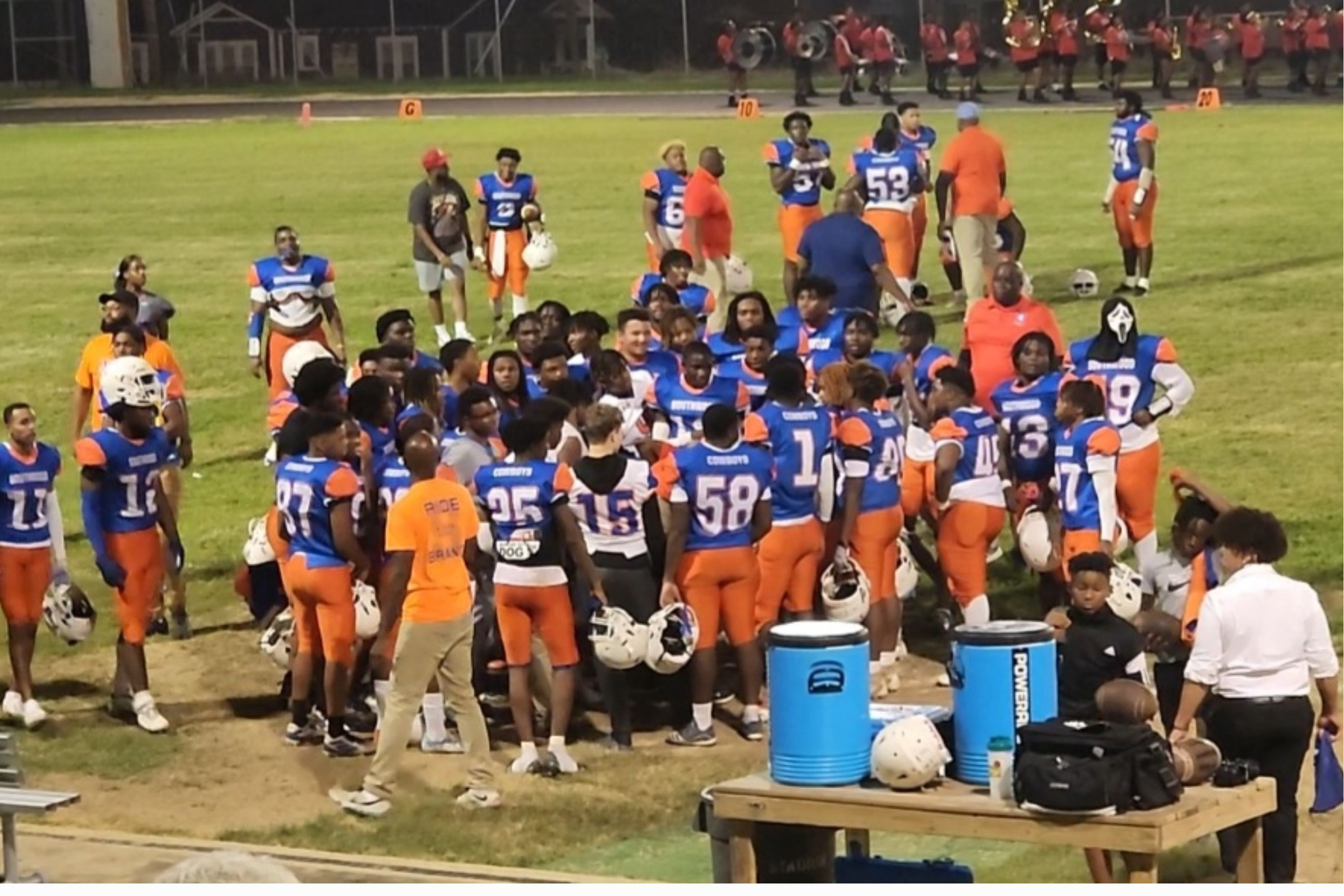 School Football team in a game