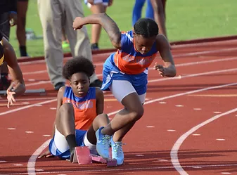 Track team in competition