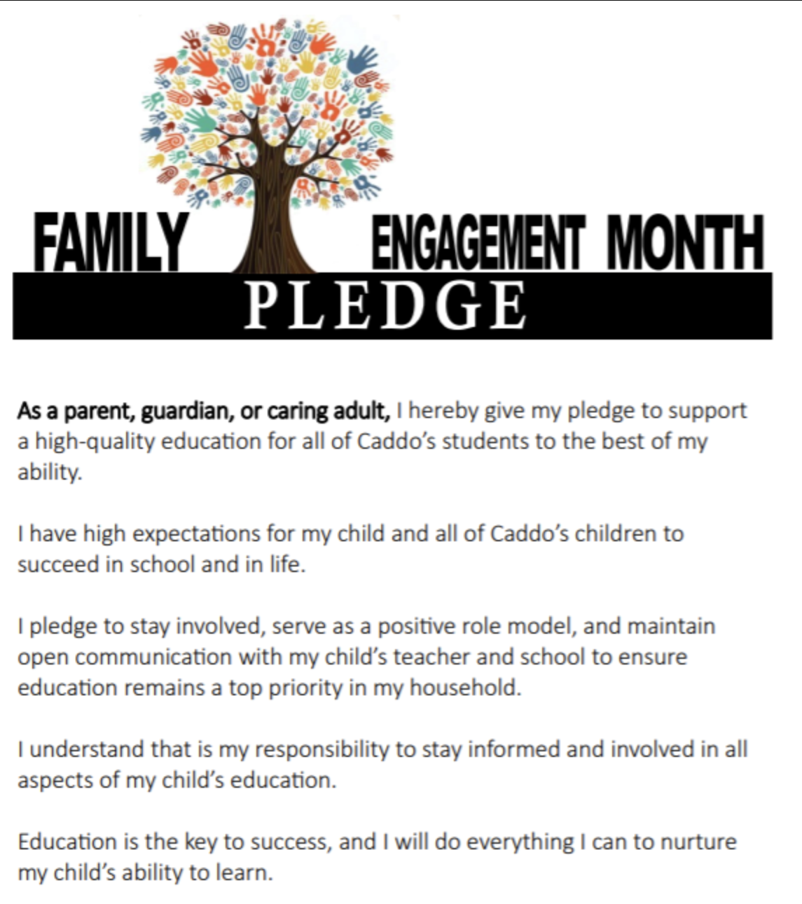 Family Engagement mOnth Pledge