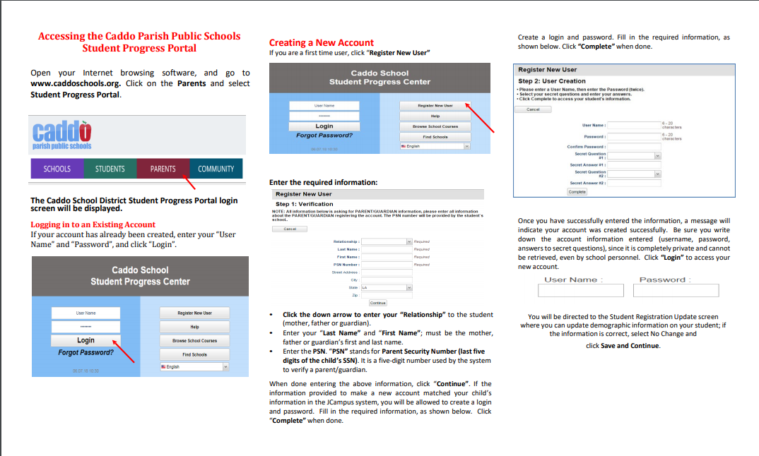 Students Portal Directions