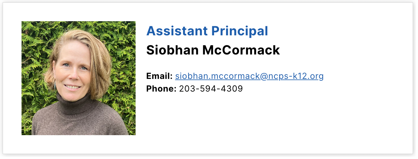 assistant principal sibohan mccormack