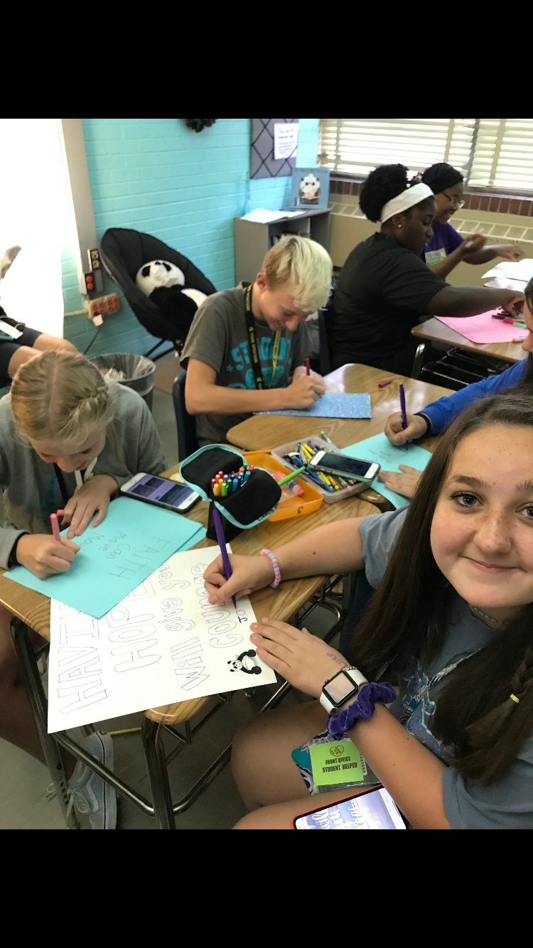 NJHS students made cards to take to the residents of the Forest Haven Nursing Home.