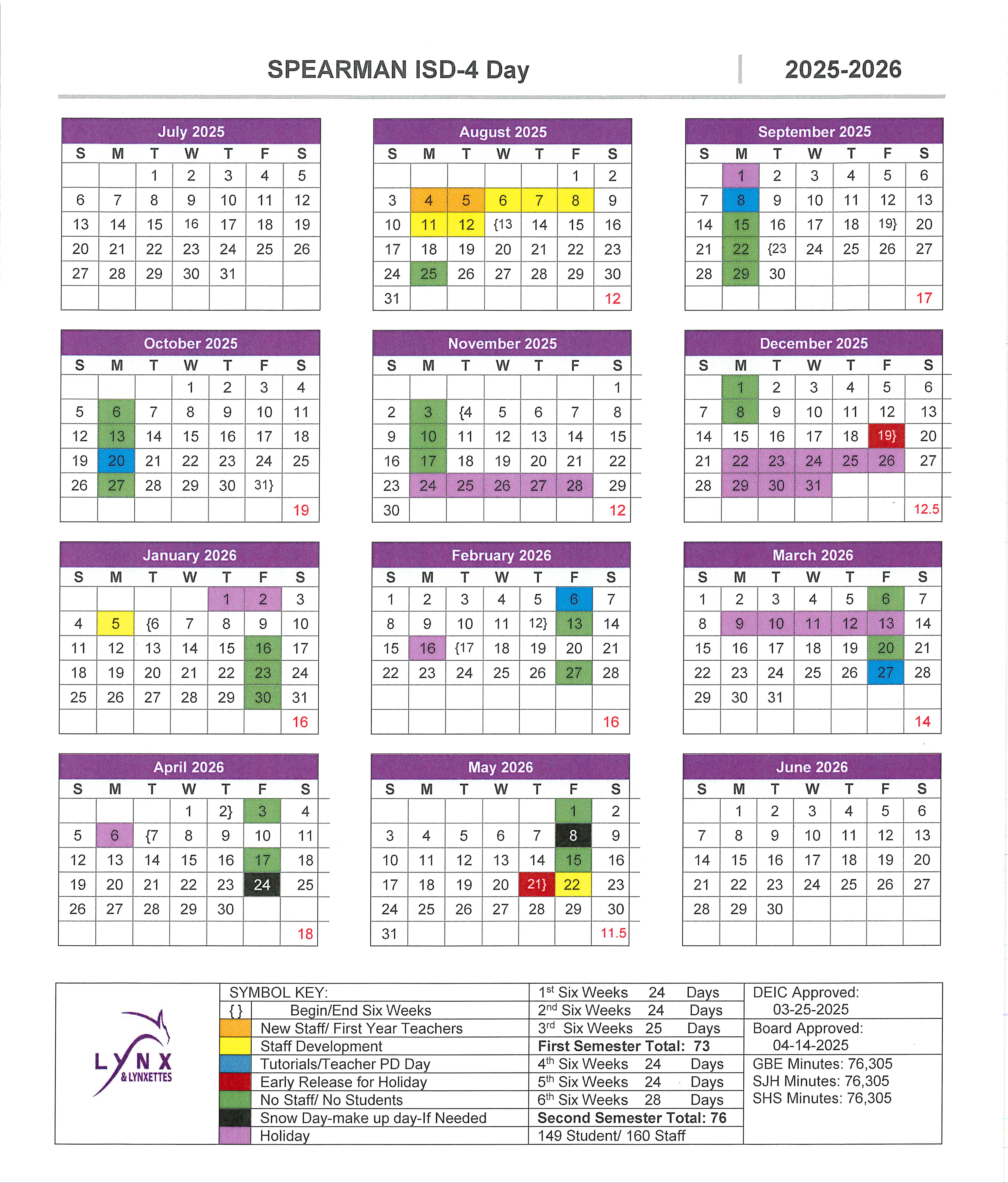 2025-2026 District Calendar