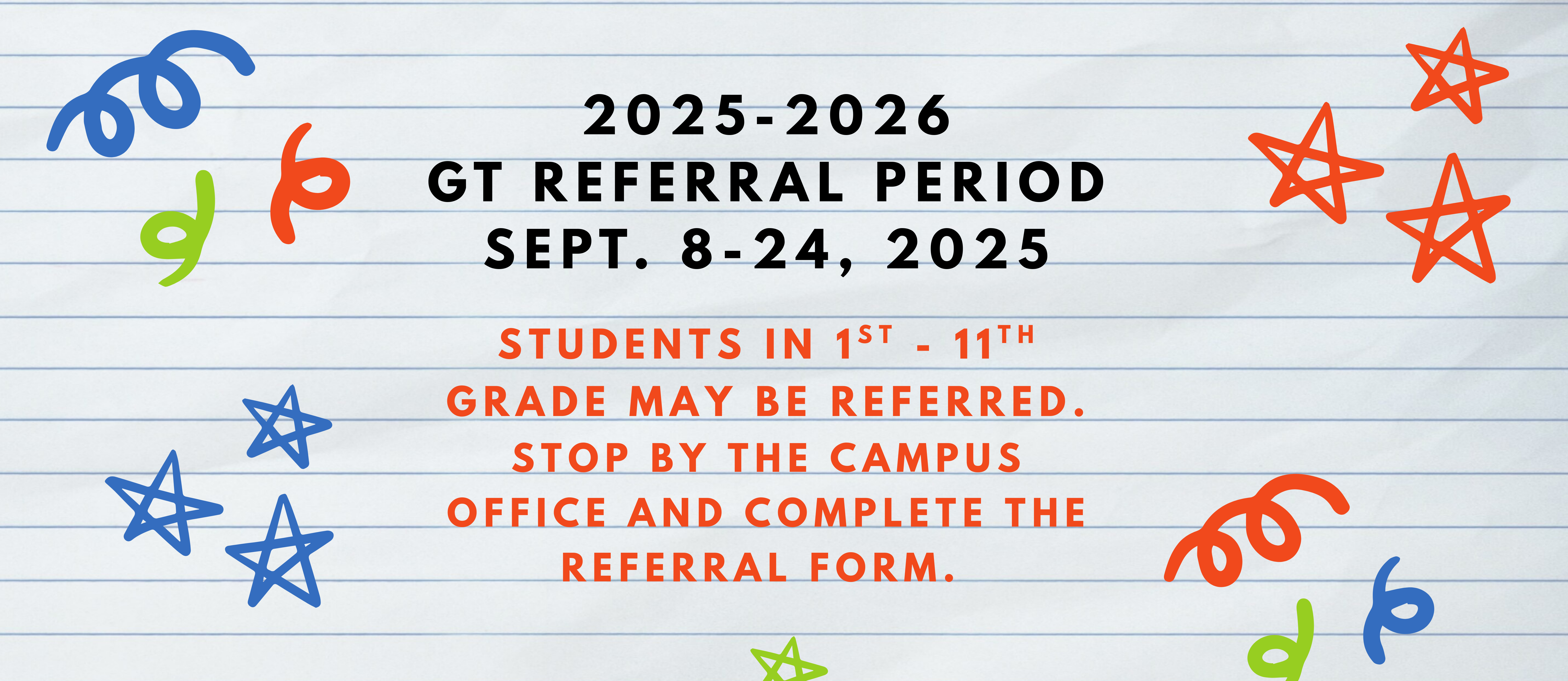 GT Referral Period Sept 8-24 