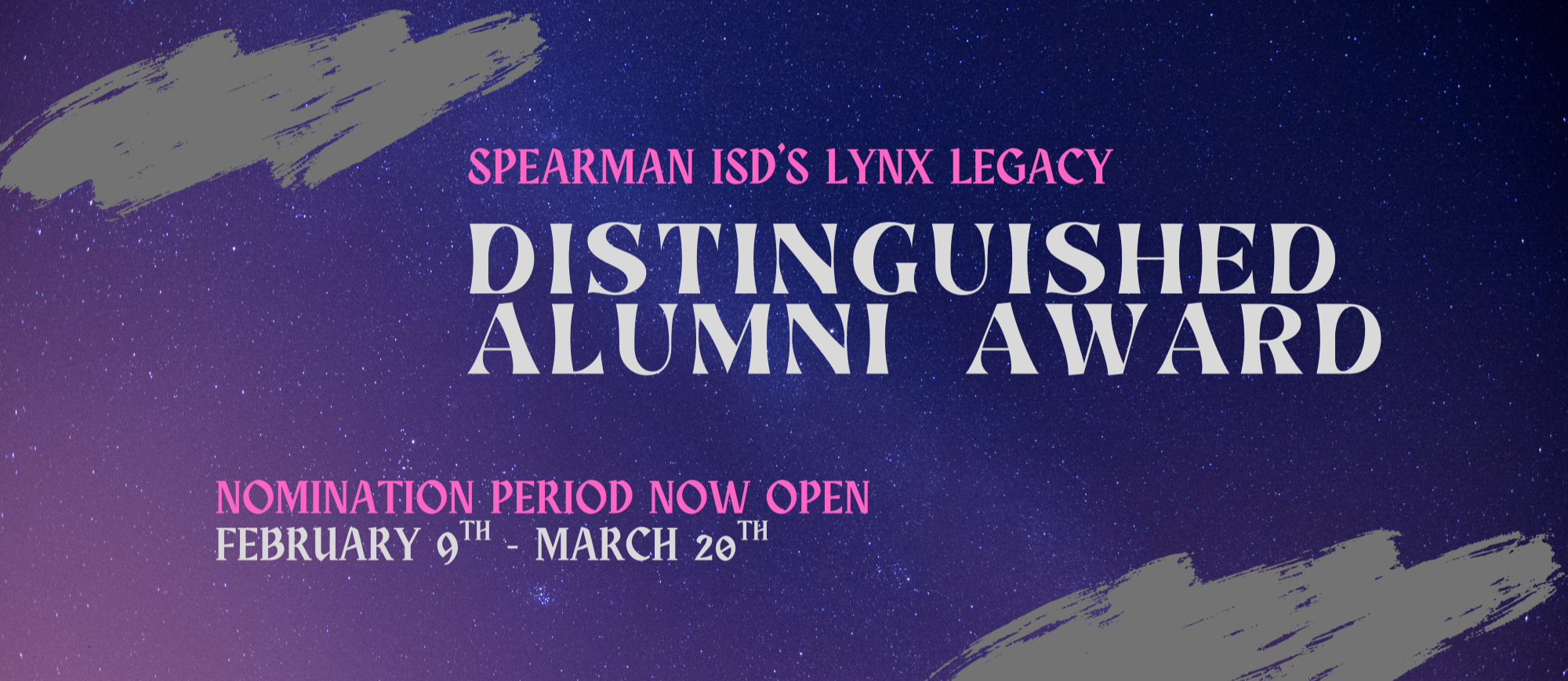 Nominations for Distinguished Alumni Award OPEN; deadline March 20