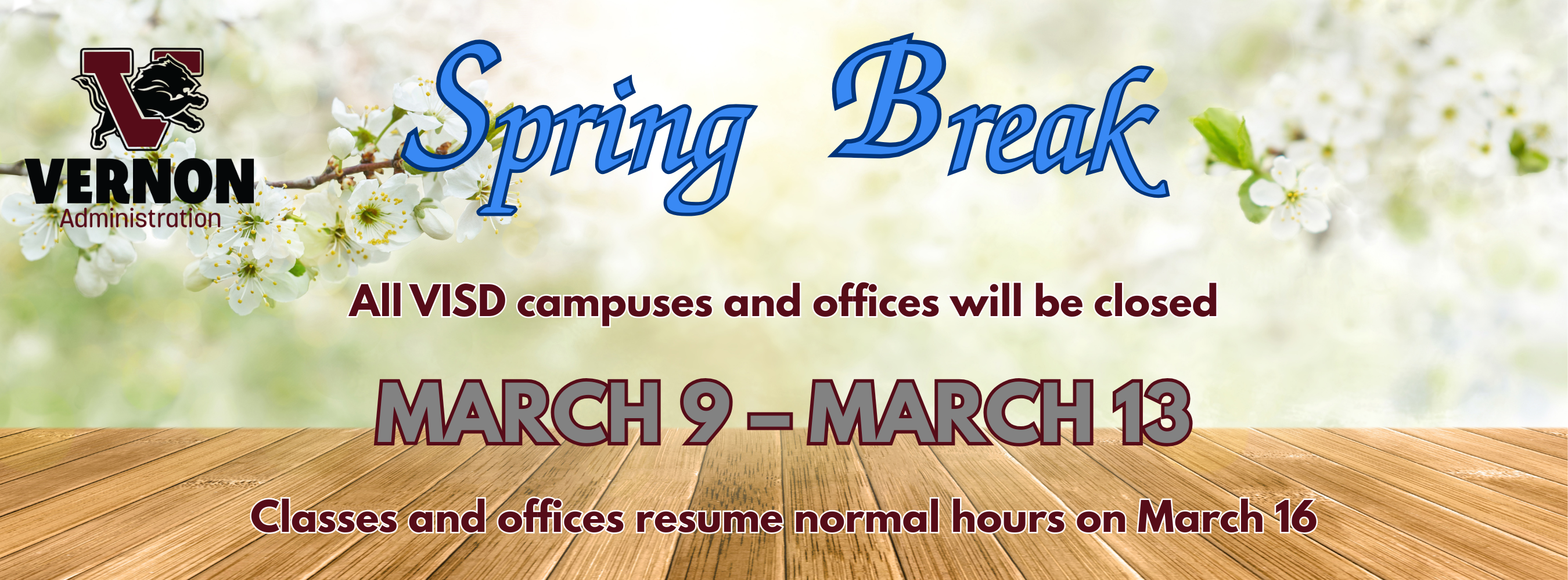 spring break visd