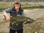 Elizabeth Peters holding a fish