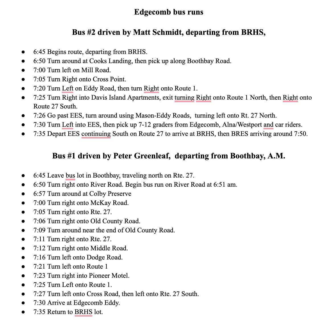 am bus routes