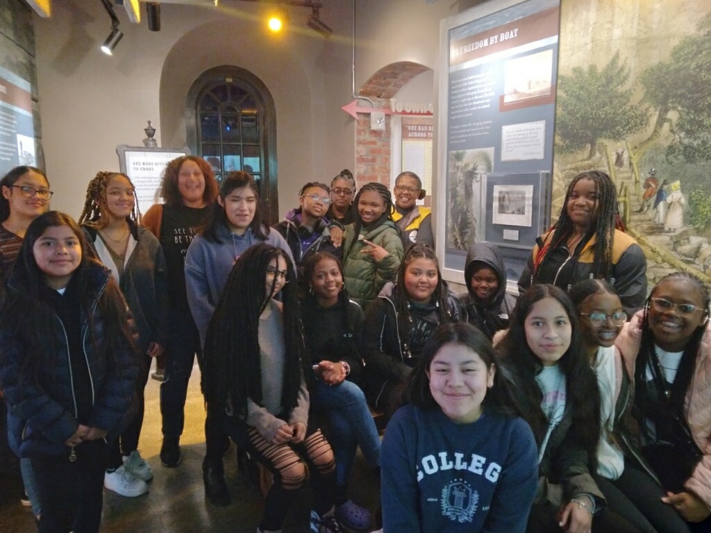 girls leadership group at Underground Railroad museum