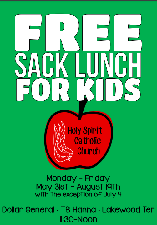 Free sack lunch for kids image