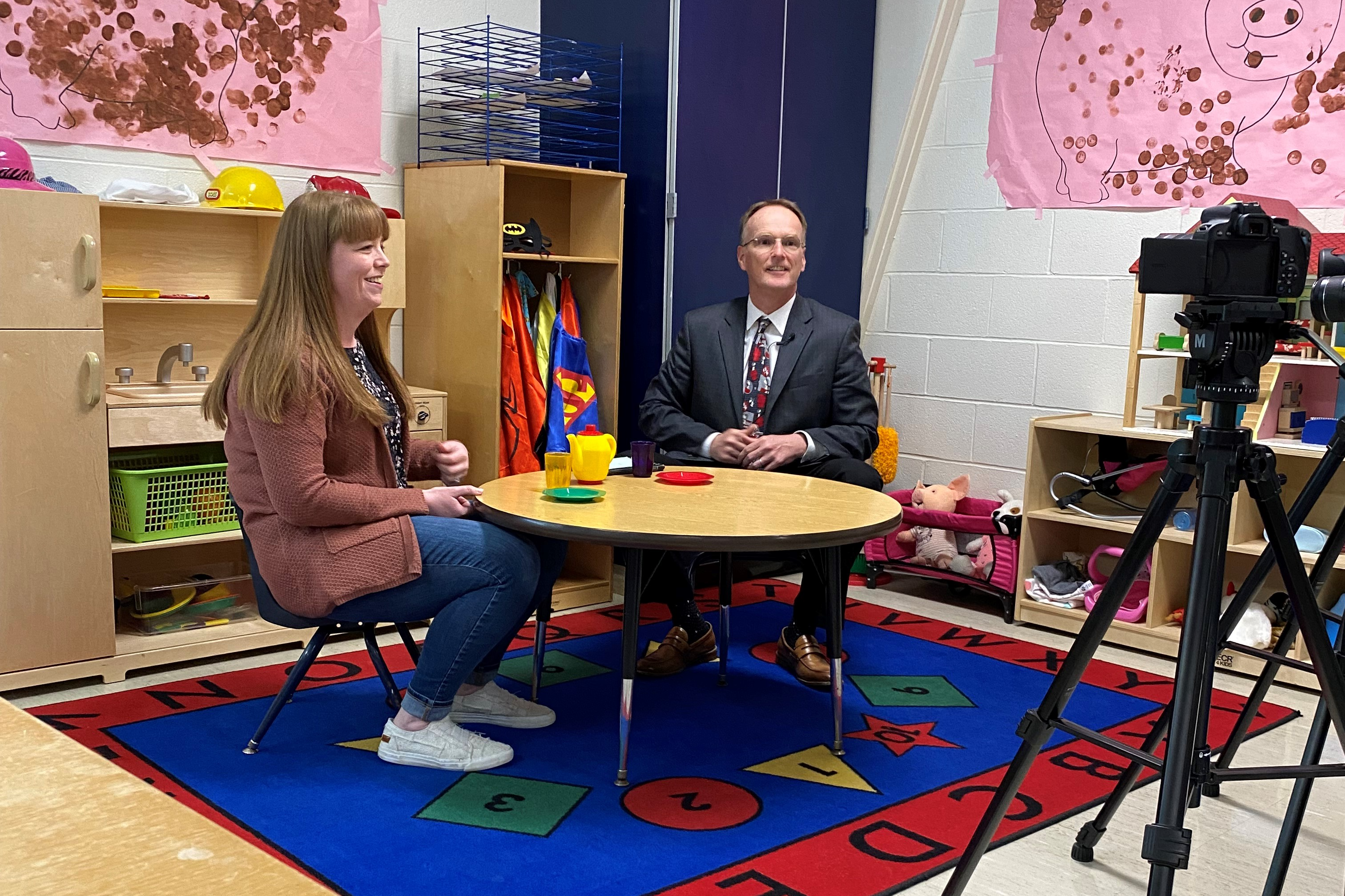 Dr. Mike Slagle talks with Haley Page, Early Childhood  Special Education Teacher