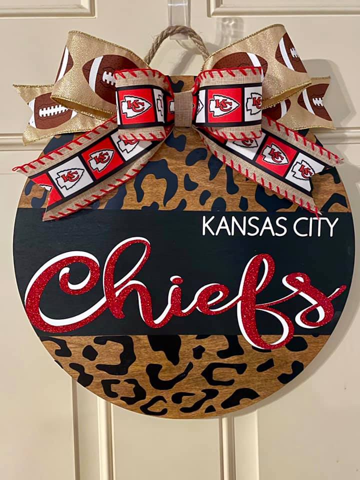 Chiefs wooden door sign