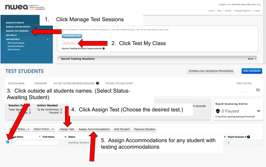 Nwea Assigning a Test