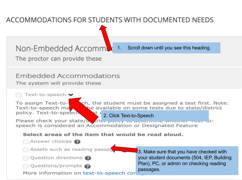 Assigning Accommodations