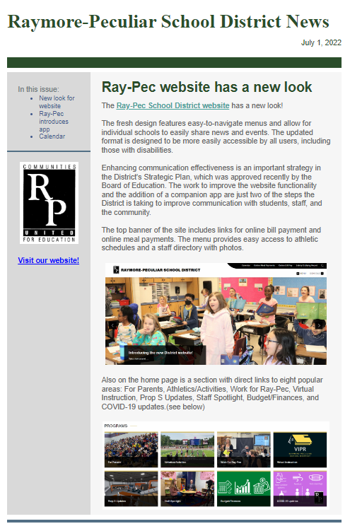 Image of Raymore-Peculiar School District News