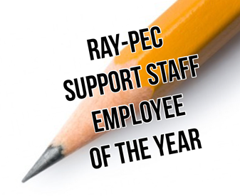 Pencil with the words "Ray-Pec Support Staff Employee of the Year"