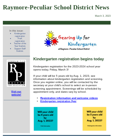 Kindergarten & PreK registration opens today!