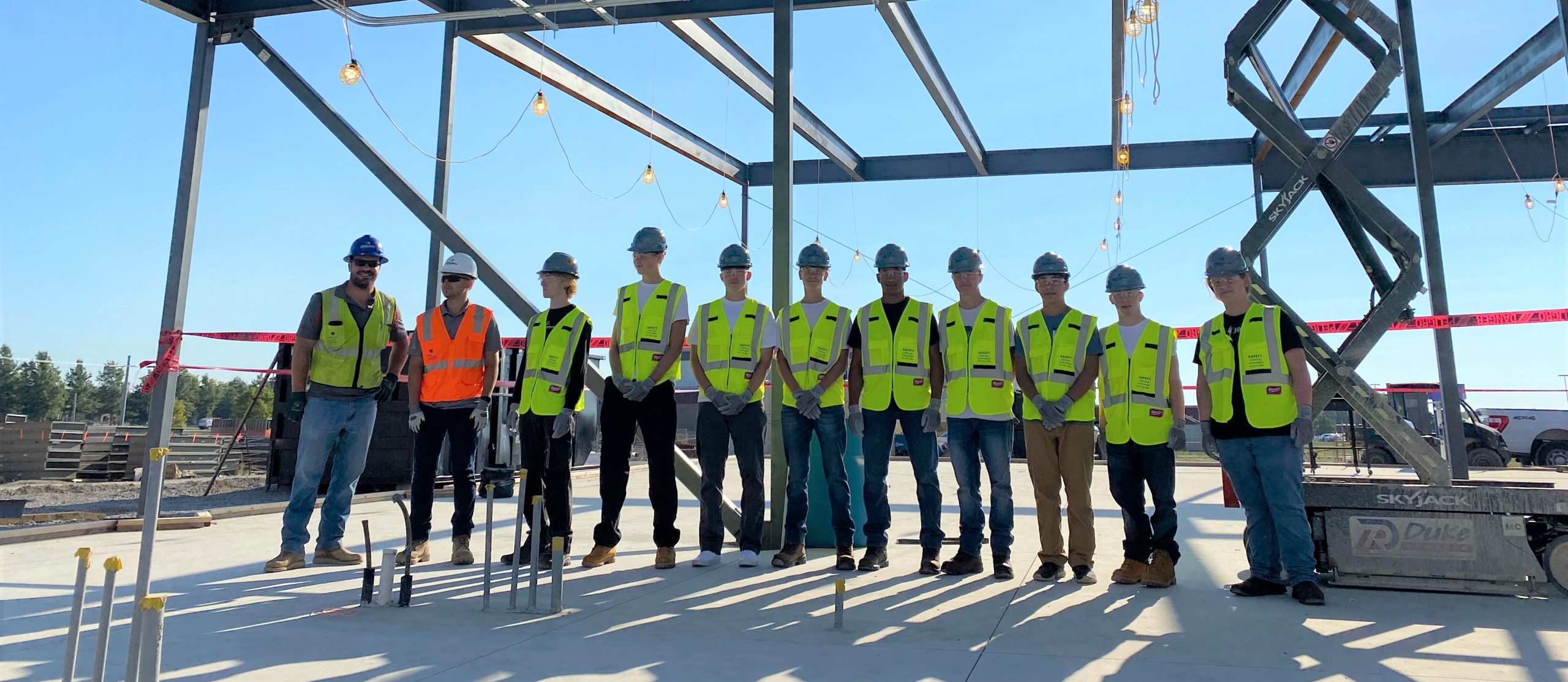 Carpentry students on the job site