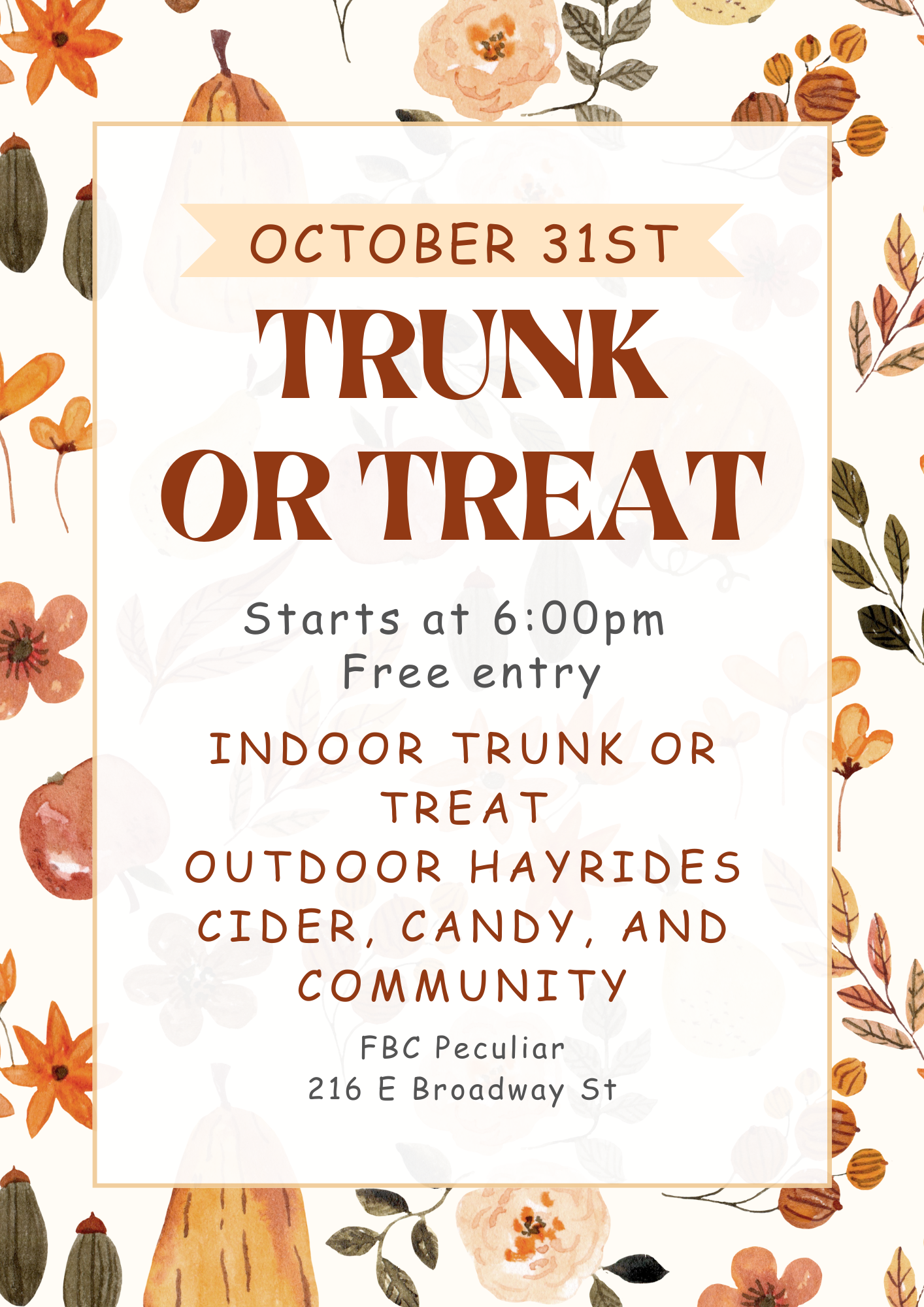 Trunk or Treat flyer