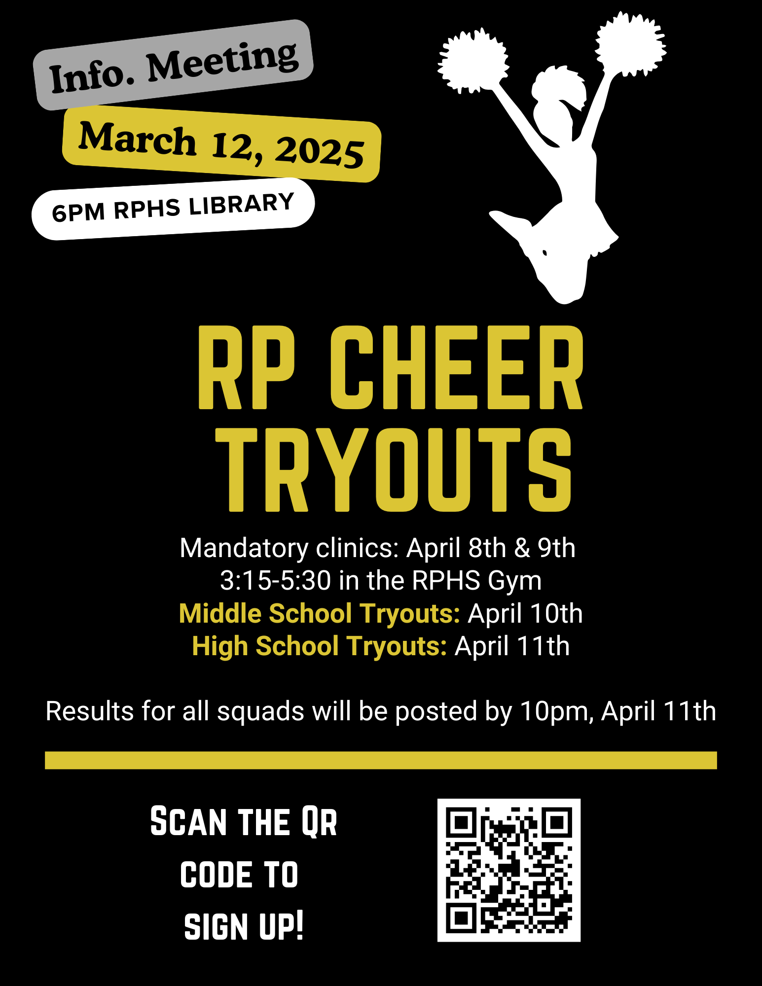 RP Cheer Tryouts Graphic