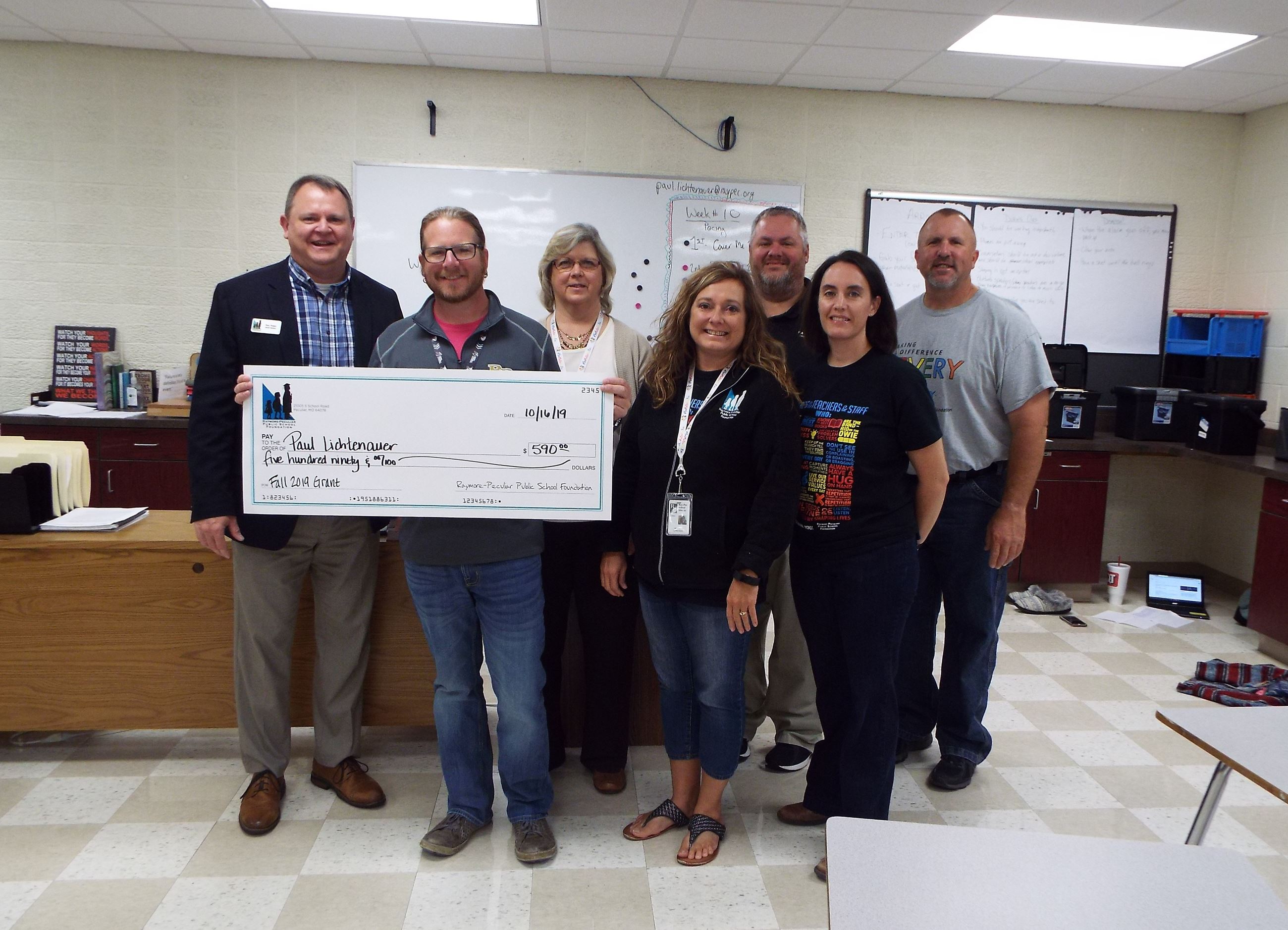 Teacher Paul Lichtenauer received a $590 grant to purchase microphones and software that will enable students at Ray-Pec Academy to record, edit and distribute an audio podcast.