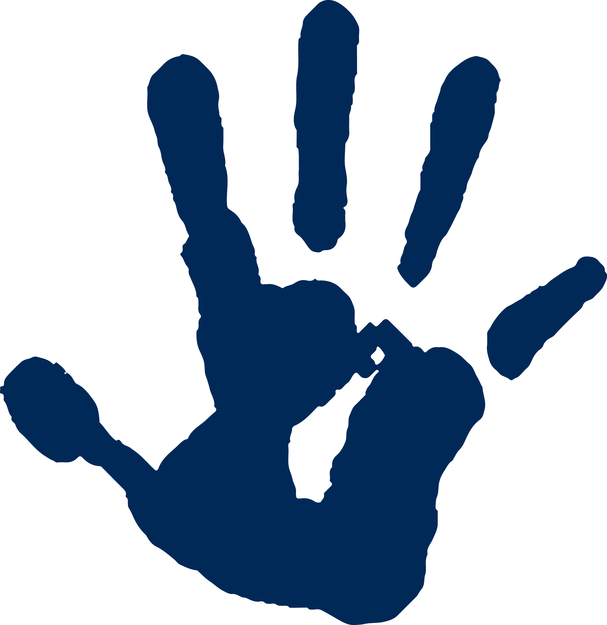 Blue handprint logo