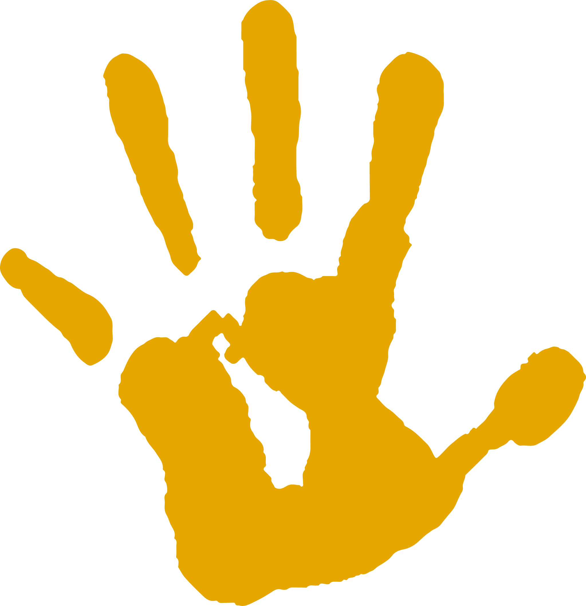Yellow handprint logo