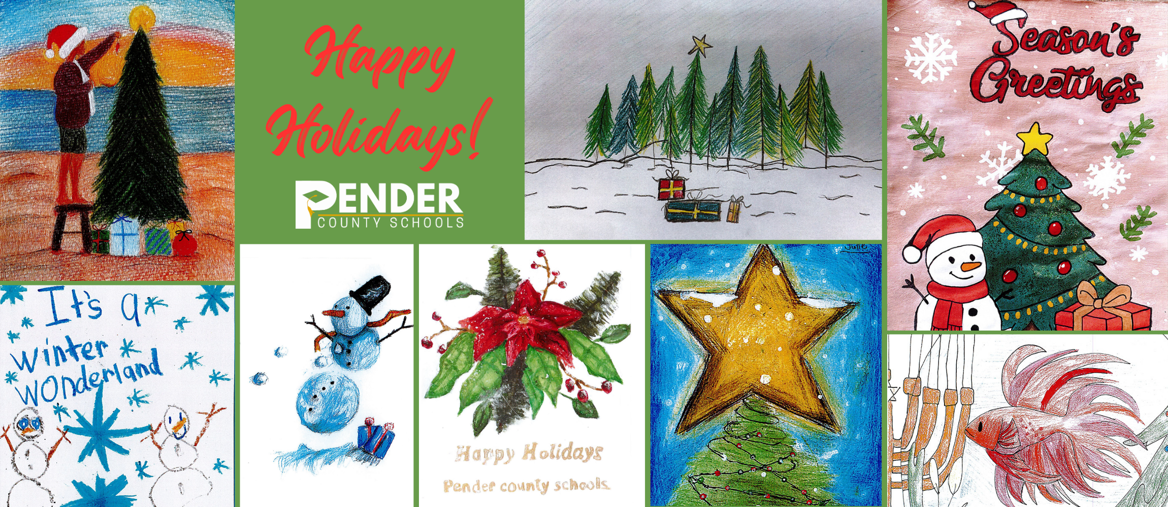 happy holidays student art