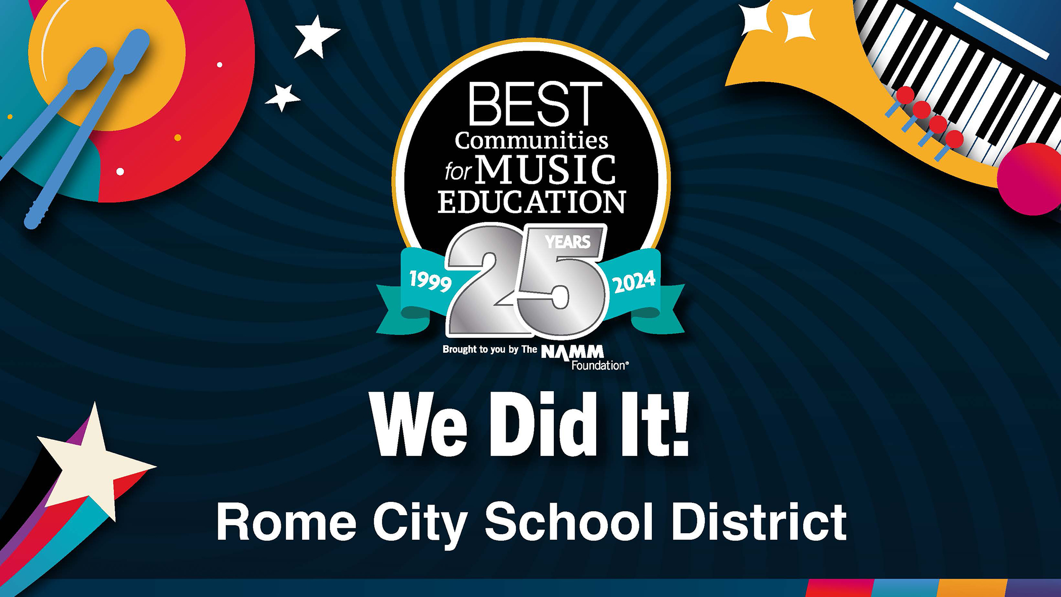 ROME’S MUSIC EDUCATION PROGRAM RECEIVES NATIONAL RECOGNITION
